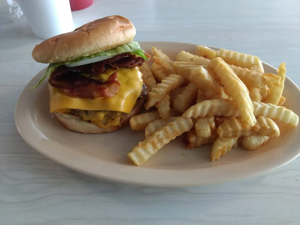 Bacon Cheeseburger and Fries